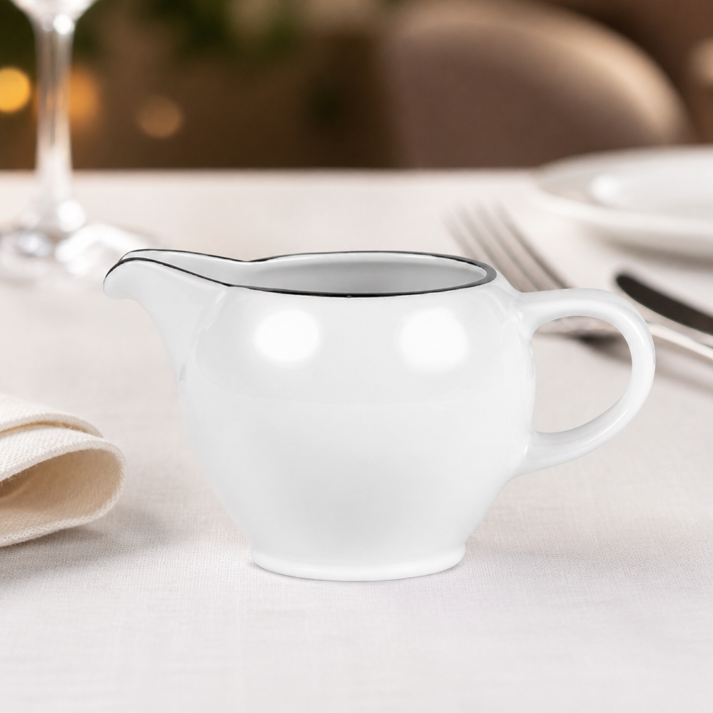 Commercial Fine China Jug 137ml Mono Collection 6 Pack