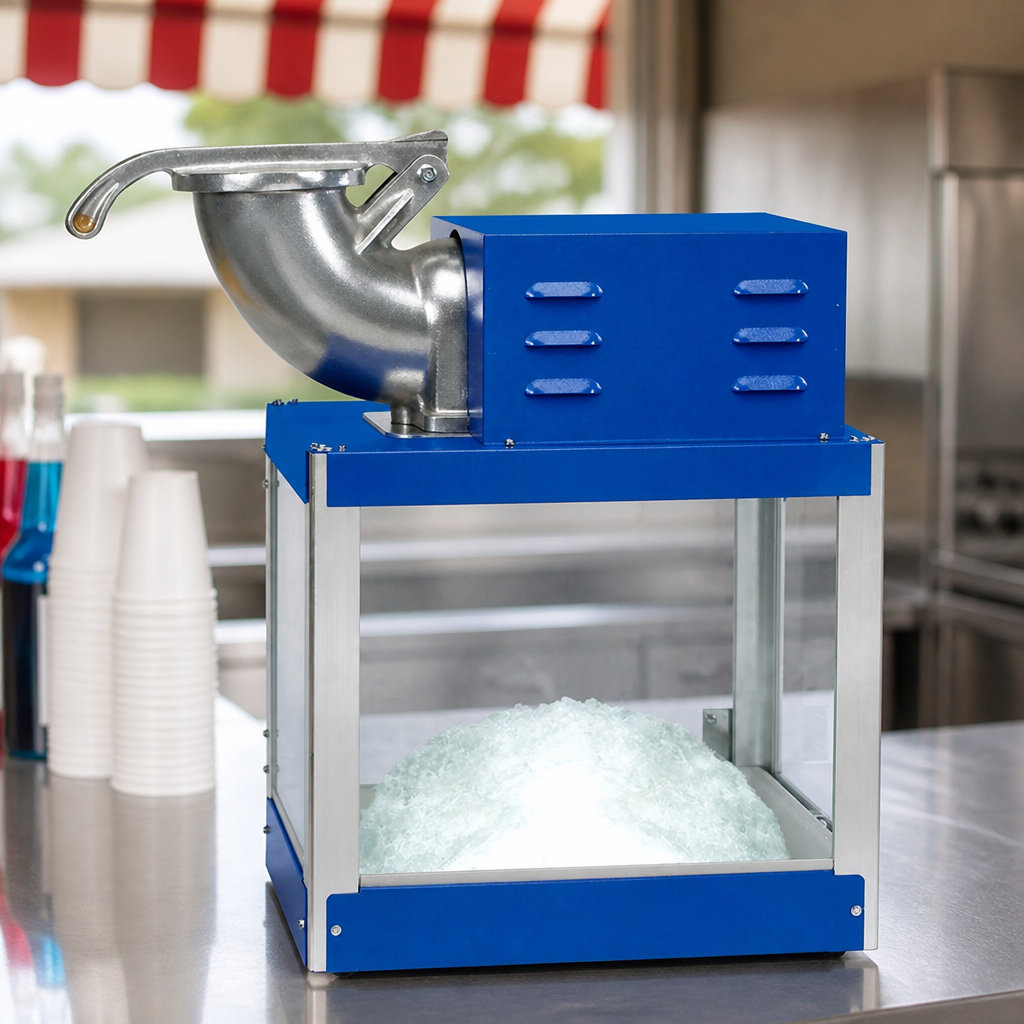 Commercial Snow Cone Machine with Stainless Steel Construction