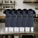 Commercial Butchers Stripe Bib Aprons Blue/White 5 Pack