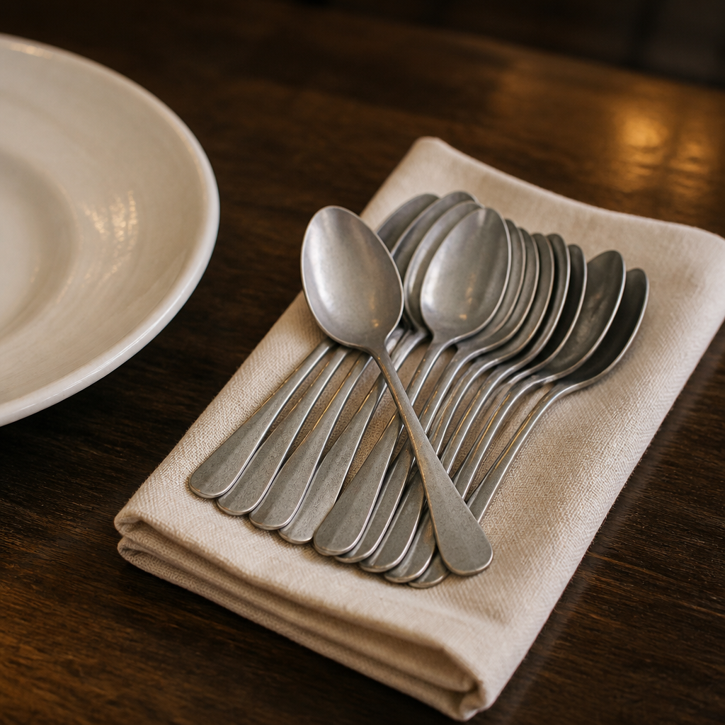 Commercial Stainless Steel Dessert Spoons 12 Pack Silver Finish