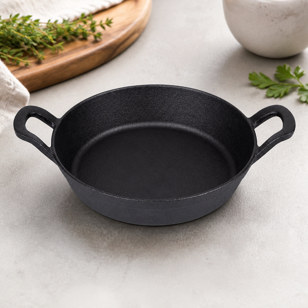 Round Cast Iron Eared Dish 180mm