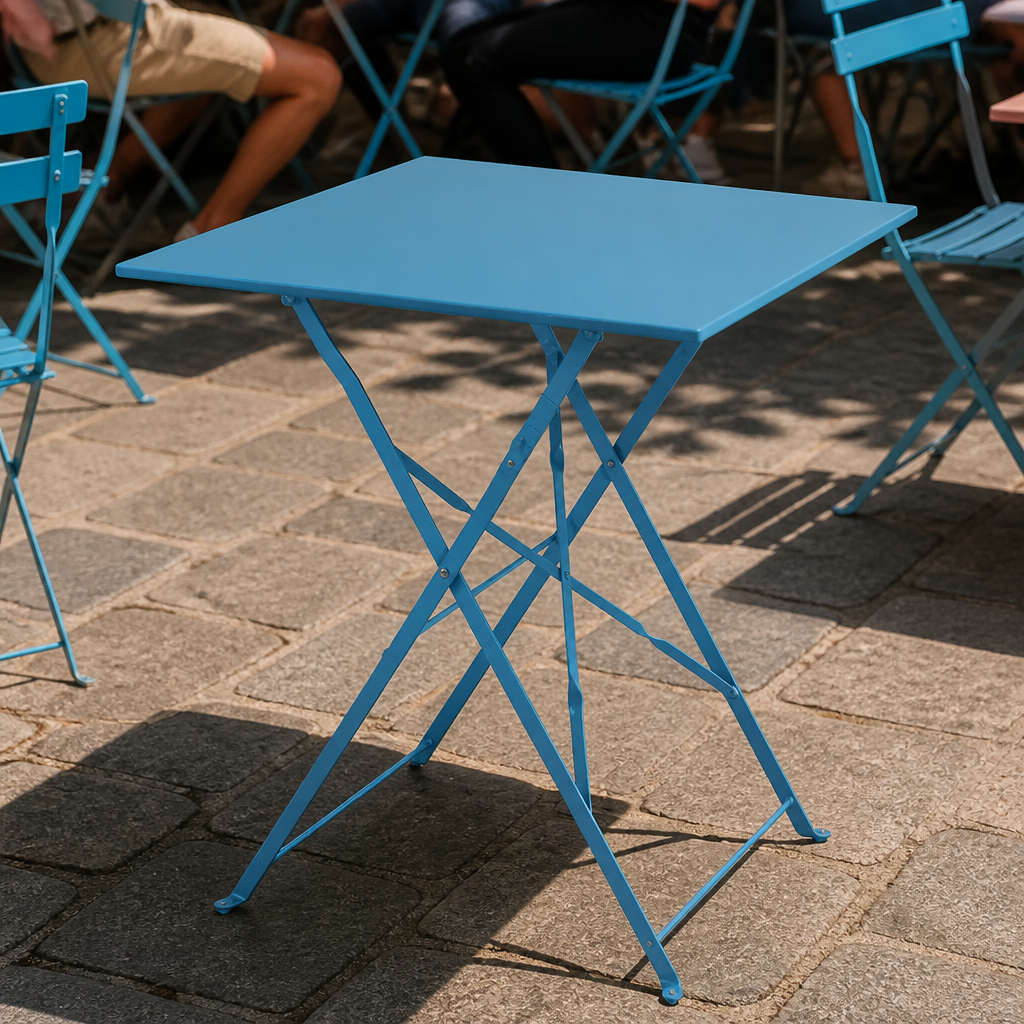 Commercial Outdoor Square Table 600x600mm Blue Steel