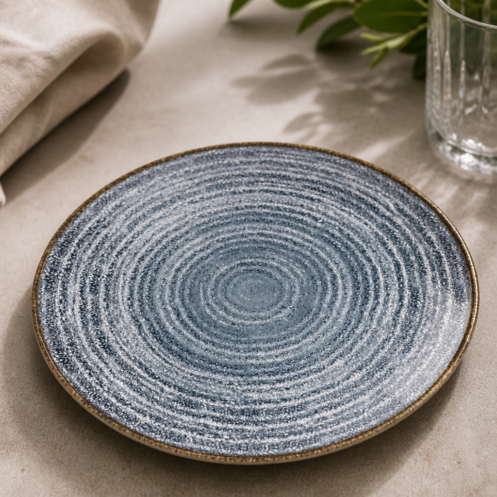 Commercial Coupe Plates 217mm Slate Blue - 12 Pack