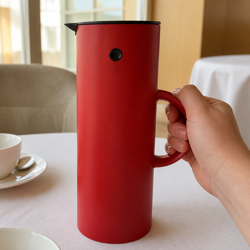 1Ltr Commercial Vacuum Jug with Rocker Stopper and Thermal