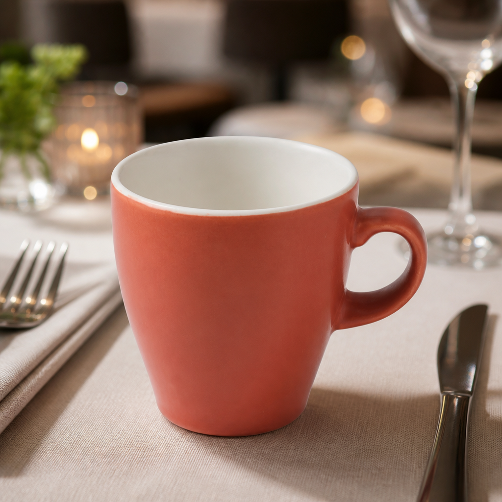 Commercial Ceramic Tulip Cups 340ml Paprika 12 Pack