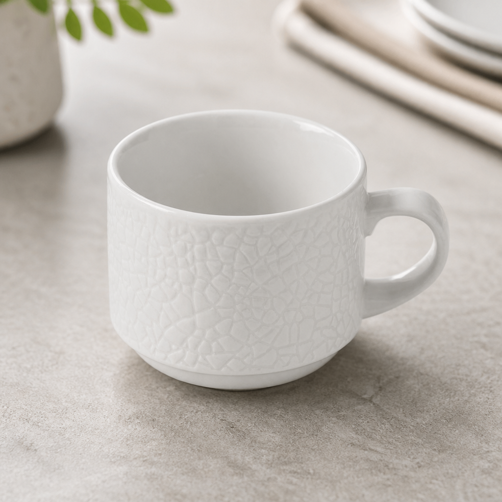 Commercial Stacking Cups 220ml Ceramic 12 Pack