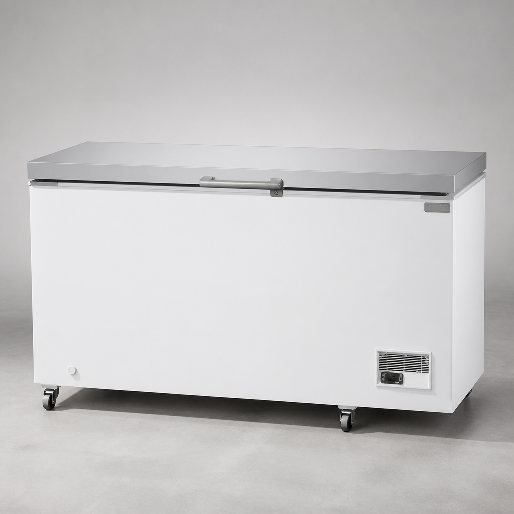 Commercial Chest Freezer 378Ltr Stainless Steel Lid