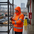 Premium High Visibility Waterproof Rain Jacket with Reflective Tape, Breathable Design, and Eco-Friendly Fabric Finish