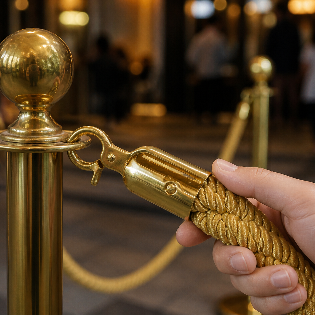 1.5m Gold Barrier Rope for Commercial Pubs and Restaurants
