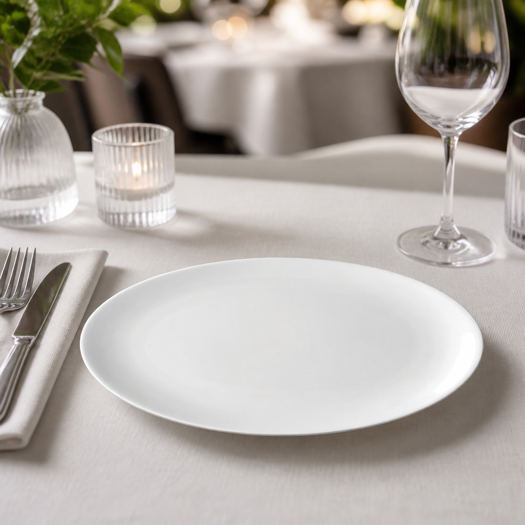 Commercial Pure Oval Plates 250mm - 24 Pack