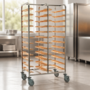 Commercial Tray Trolley for 24 Trays - Stainless Steel Design