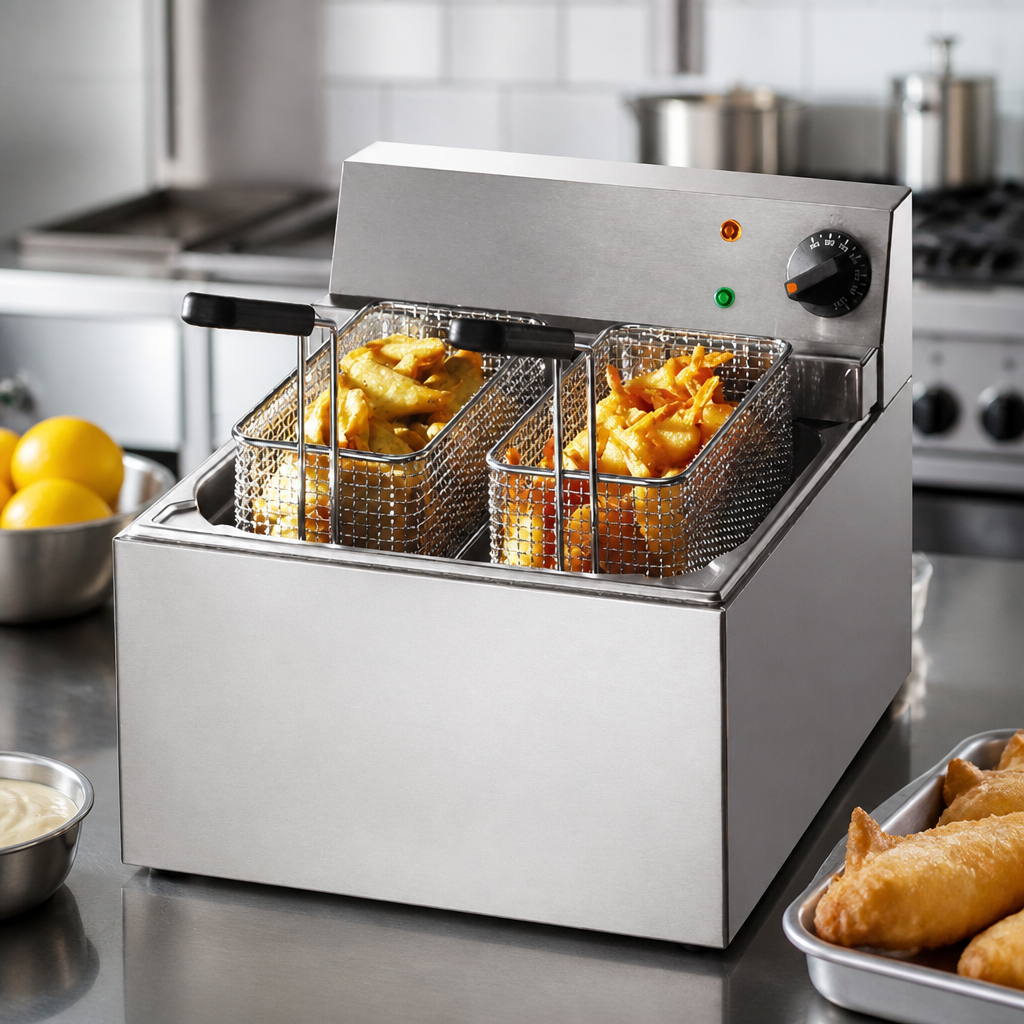 5Ltr Commercial Countertop Electric Fish Fryer Stainless Steel