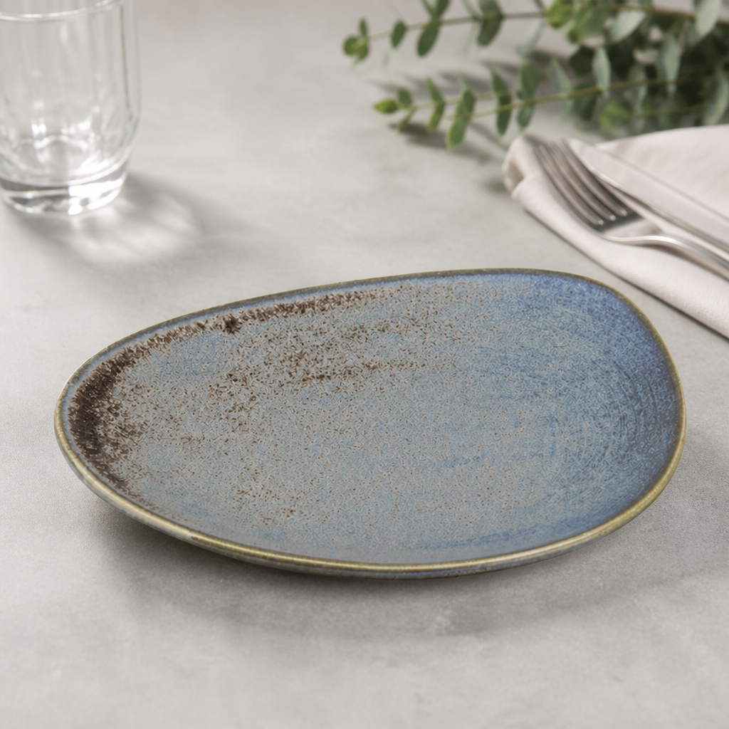Commercial Porcelain Ember Triangle Plates 308mm - 4 Pack