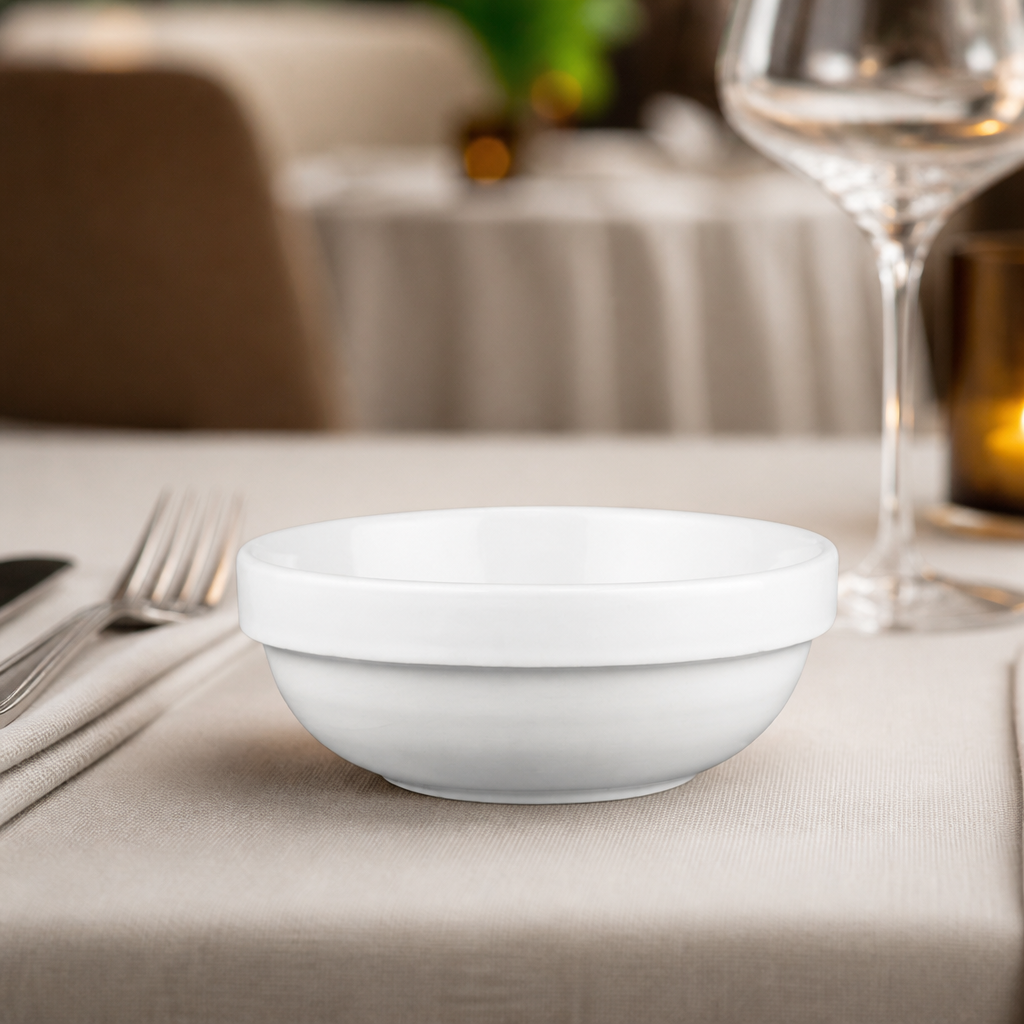 Commercial stackable bowls 280ml in vitrified china