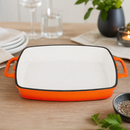 Commercial Cast Iron Roasting Dish 2.8Ltr Enamelled Orange