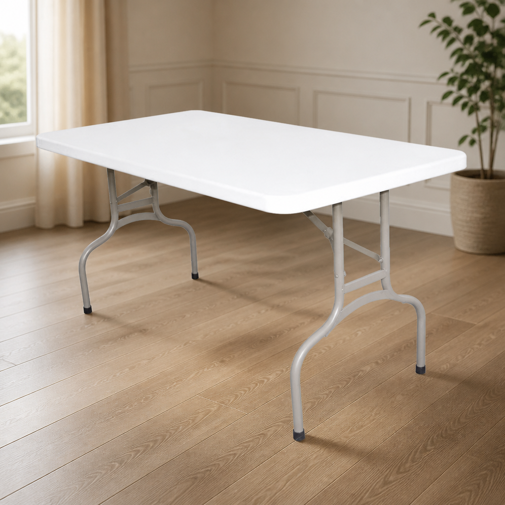 Commercial 5ft Rectangular Folding Table with Locking Legs
