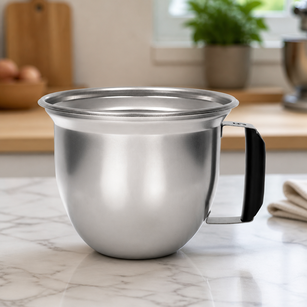 5L Stainless Steel Bowl with Handle for Commercial Mixers