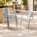 Commercial Aluminium Bistro Chairs - Lightweight Stackable Seating