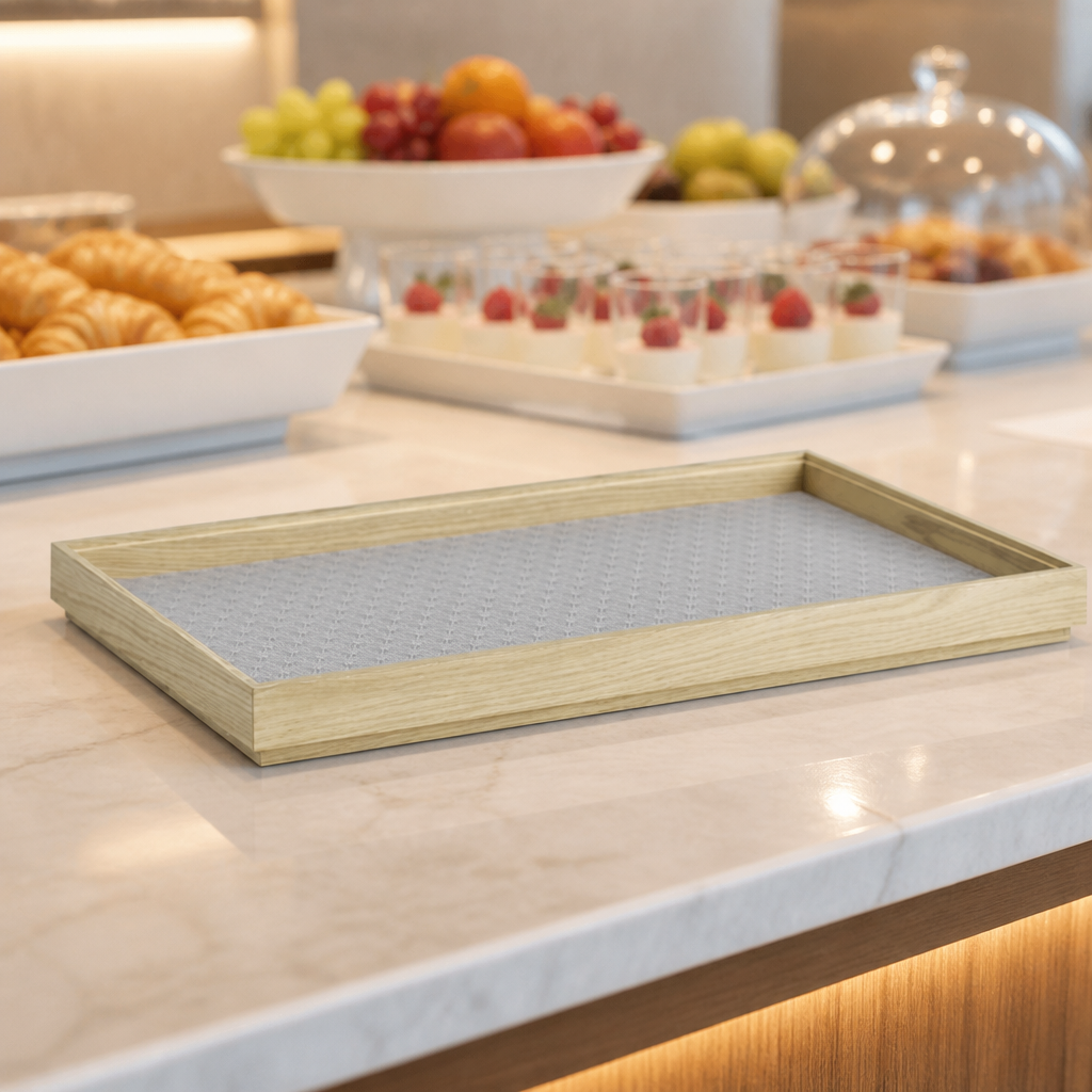 Commercial Non-Slip Mat for GN 1/1 Wooden Boxes 7Ltr Grey