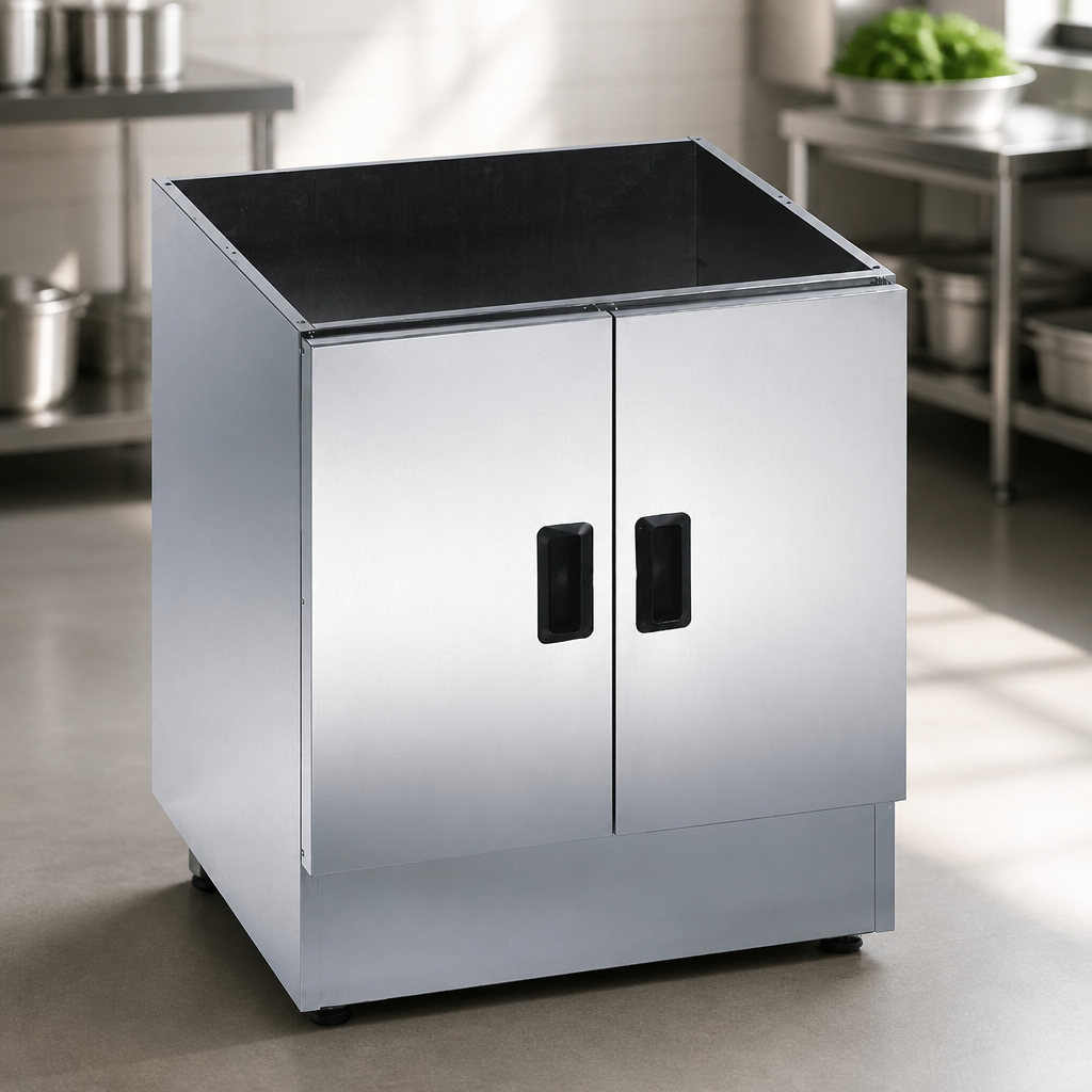 Commercial Ambient Pedestal With Doors 660mm High Stainless Steel
