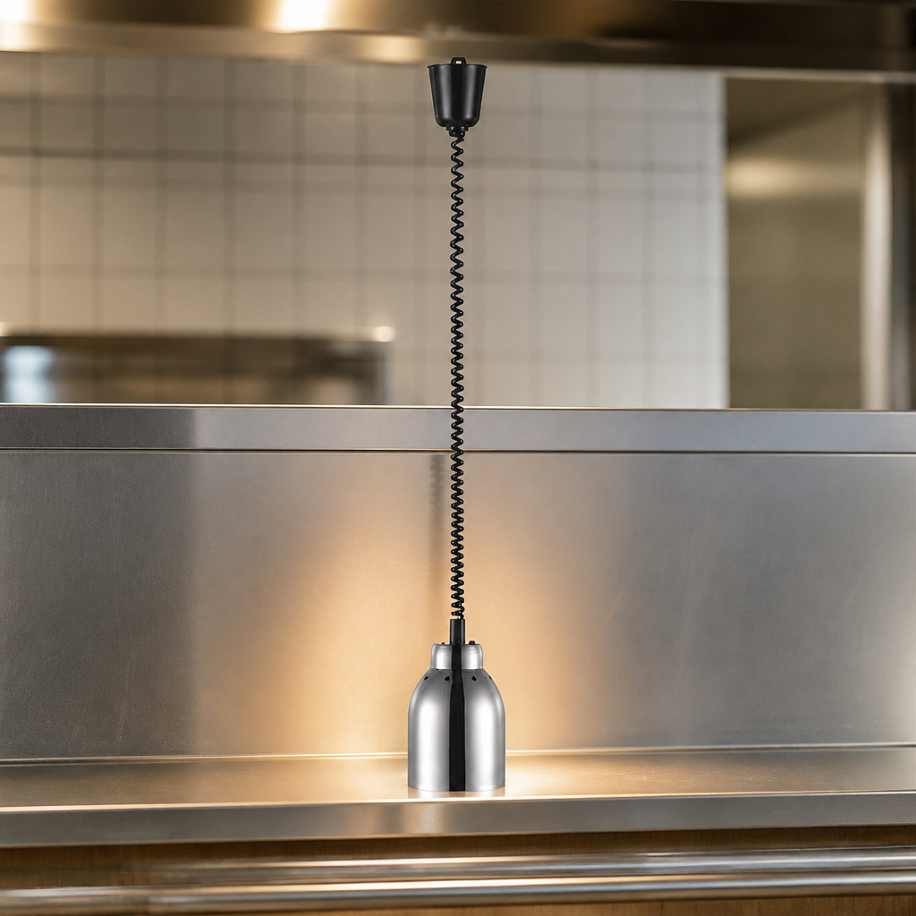 Stainless Steel Retractable Heat Lamp for Commercial Use