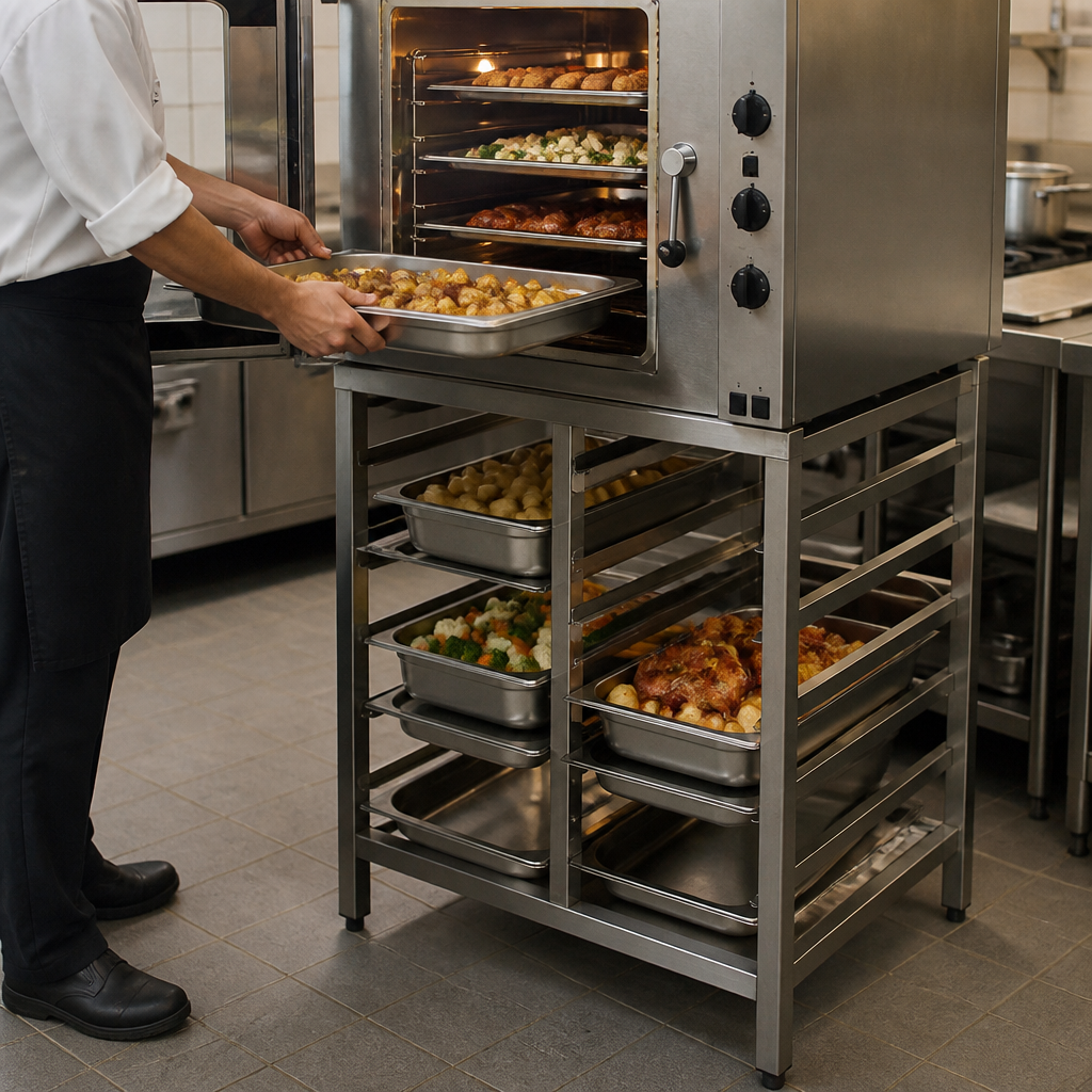 Commercial floor stand for convection oven, 930mm height
