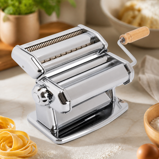 Commercial Pasta Machine with Duplex Cutter for Tagliatelle