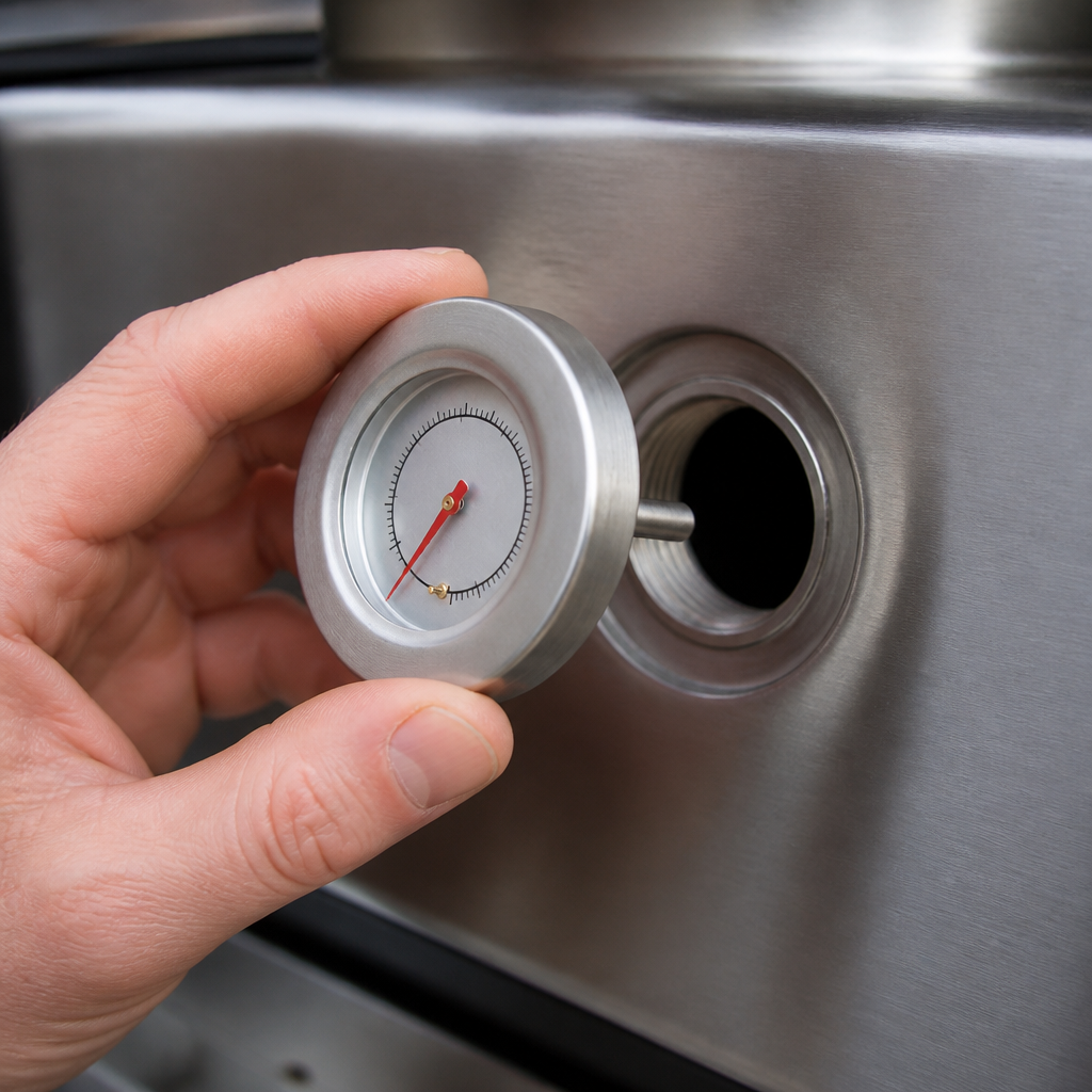 Commercial stainless steel thermometer for barbecue cooking