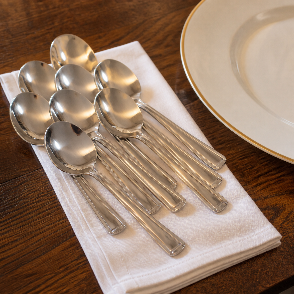 12 pack of stainless steel commercial soup spoons