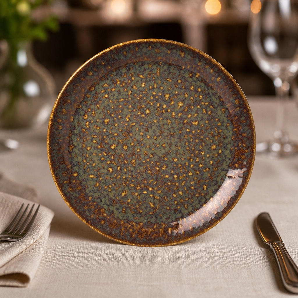 Set of 12 Commercial Coupe Plates Amber 153mm