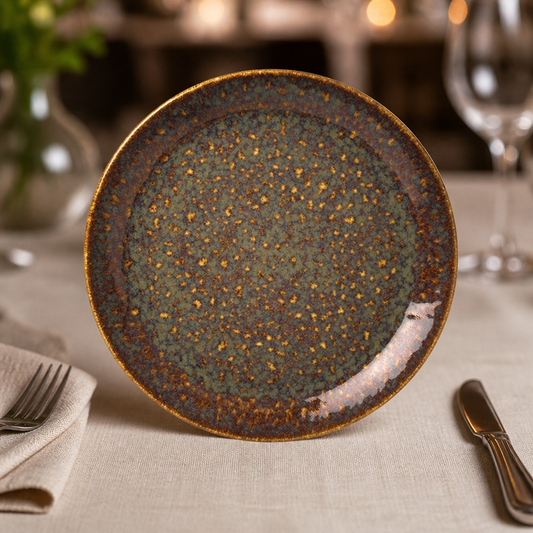 Set of 12 Commercial Coupe Plates Amber 153mm