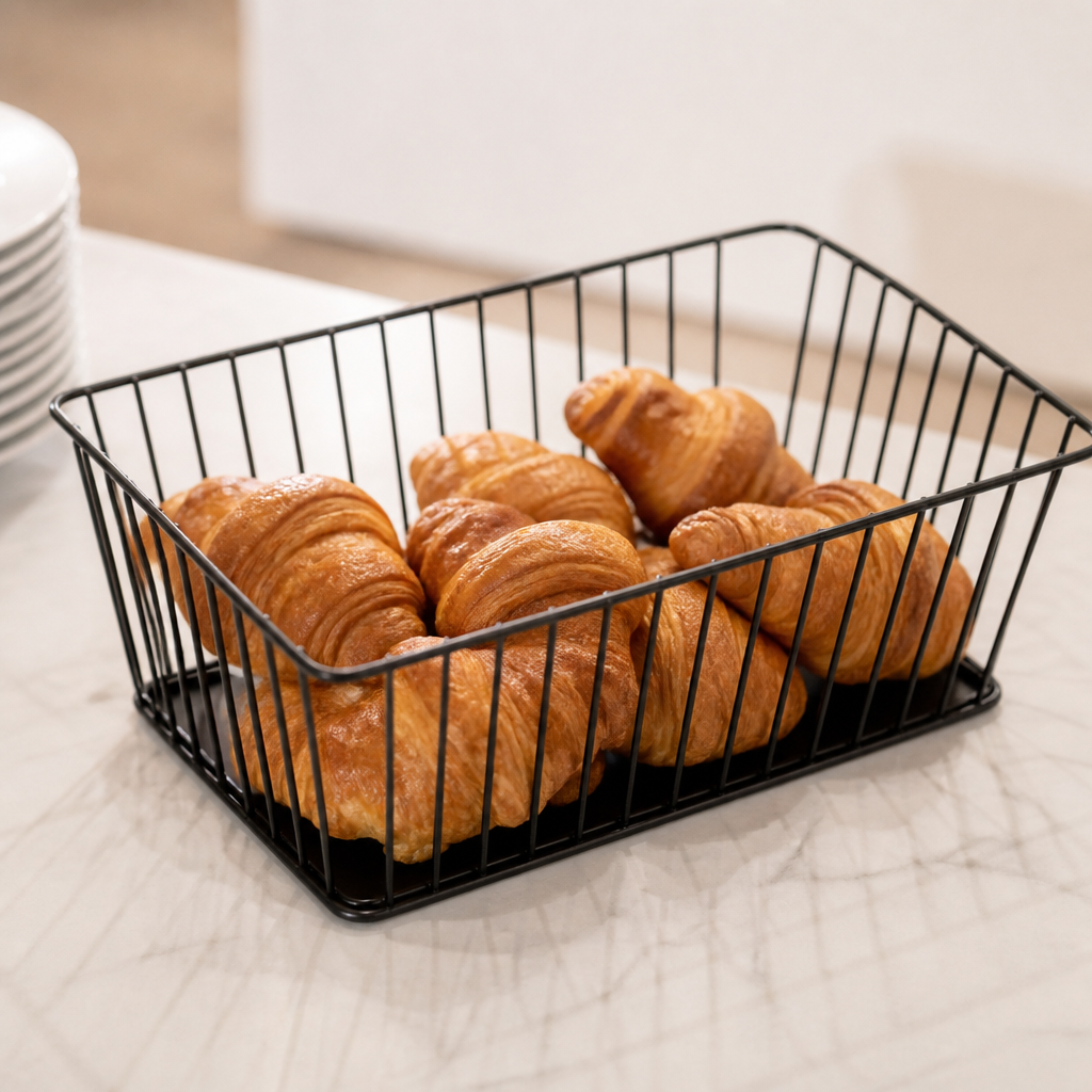 Rectangular wire food display tray 280x180x100mm
