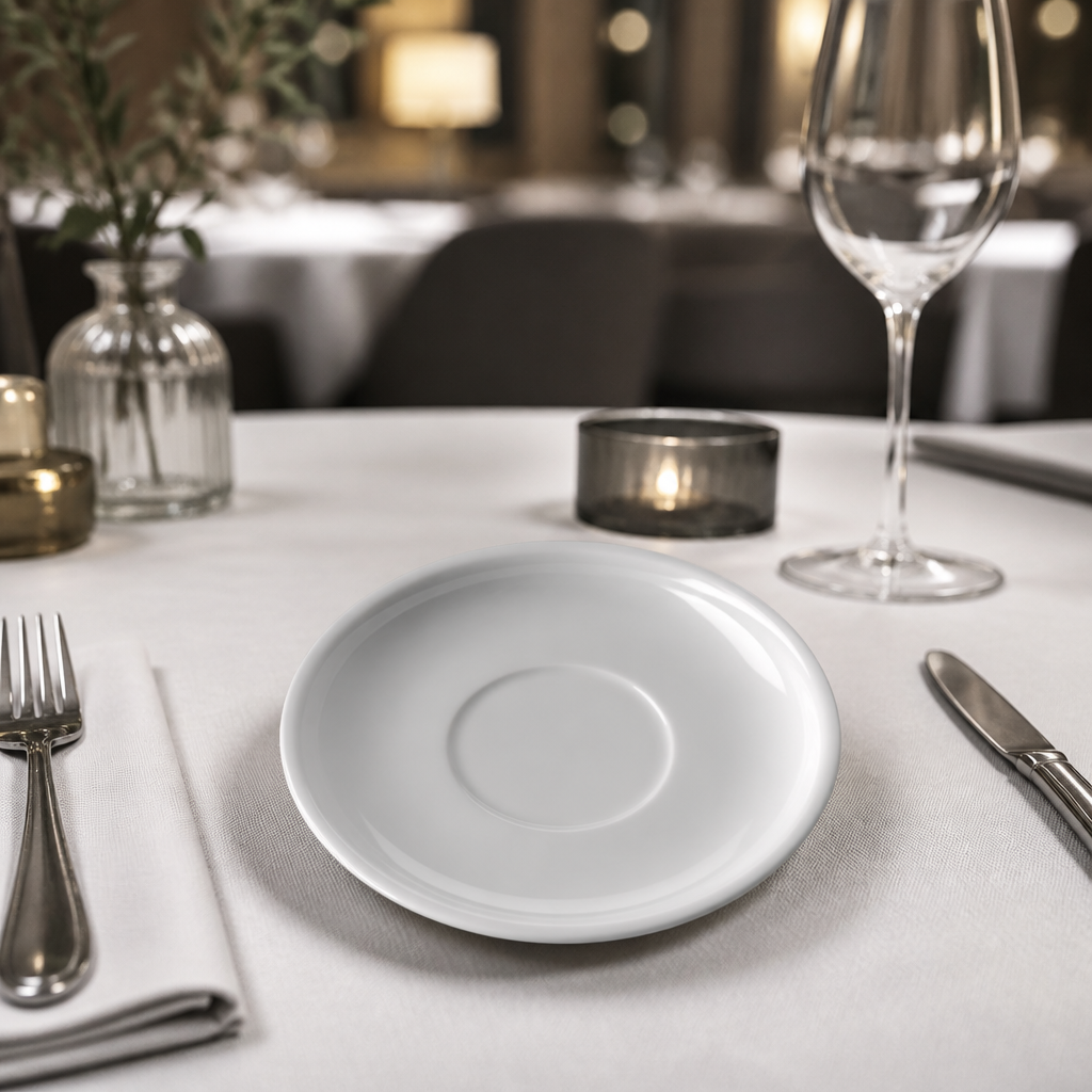 Commercial Porcelain Saucers 145mm - 24 Pack for Catering