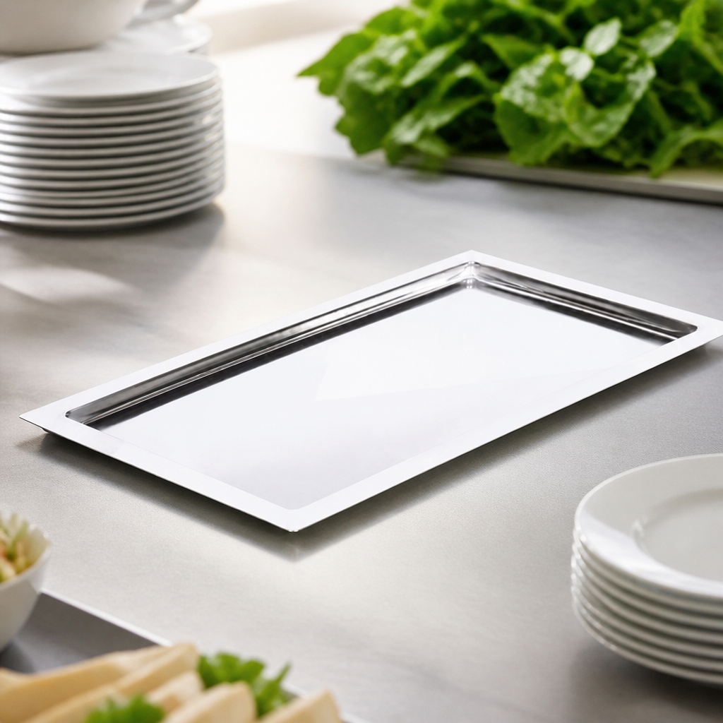 GN 1/1 Stainless Steel Platter Tray for Commercial Use
