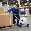 Premium Mobile Dispenser for Woven Polyester Strapping with Buckle Holder Tray for Efficient Application