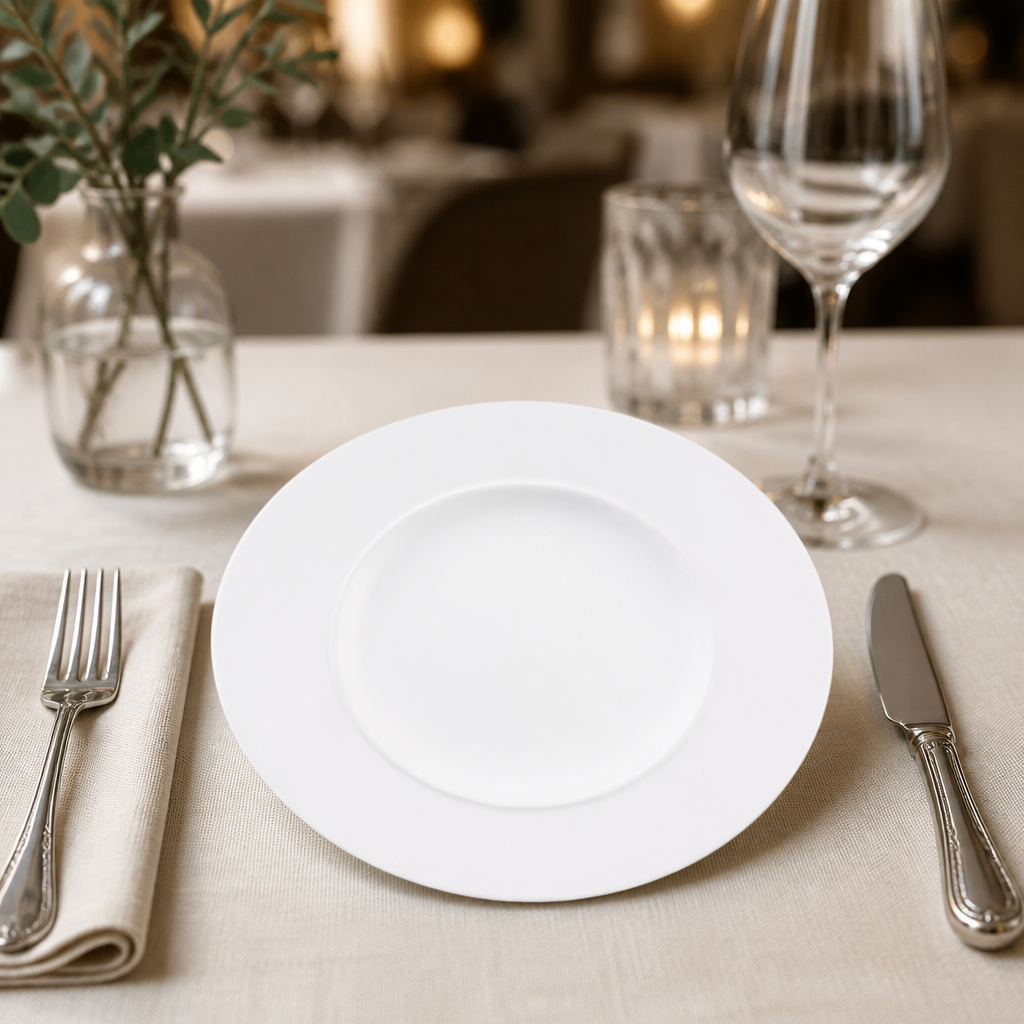 Commercial Rim Plates 216mm Porcelain 6 Pack