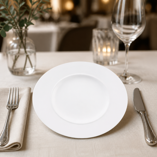 Commercial Rim Plates 216mm Porcelain 6 Pack