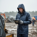 Premium Lightweight Waterproof Jacket with Breathable Vented Back, Taped Seams, and Pack-Away Hood for Comfort and Protection