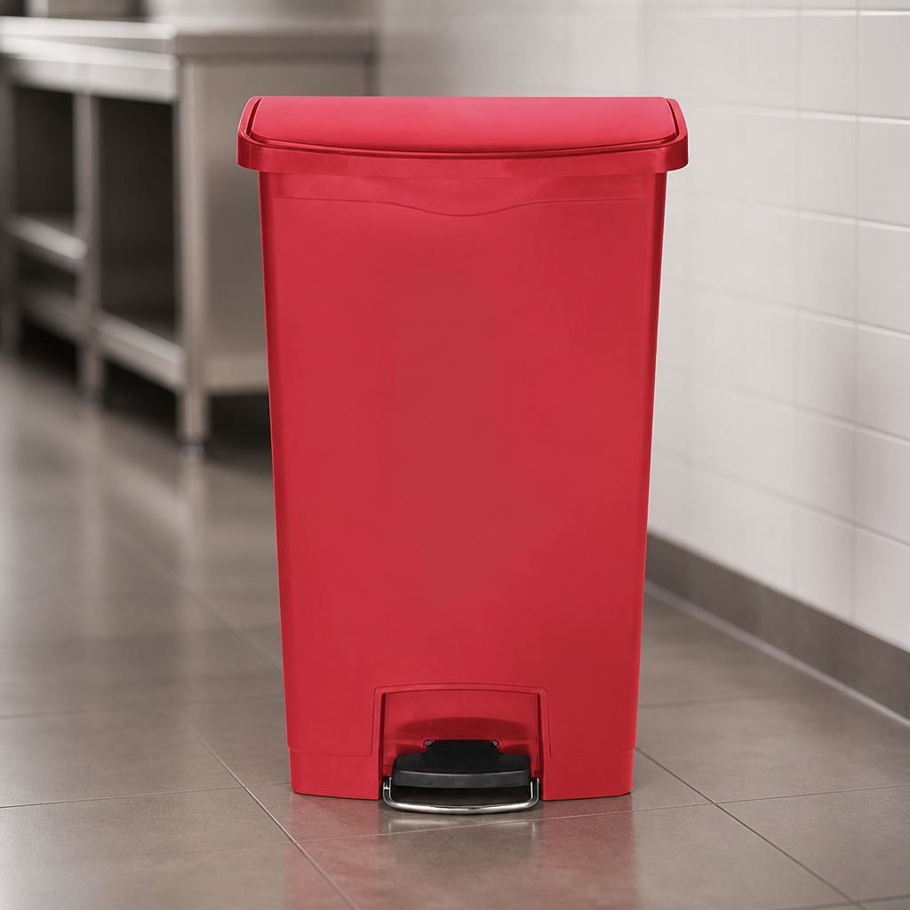 Commercial Step-On Pedal Bin 68L Red