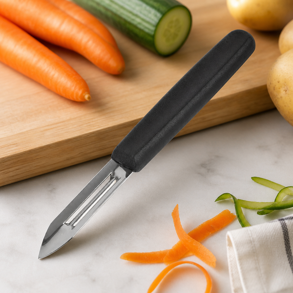 Commercial Vegetable Peeler with Double-Sided Blade and Handle