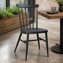 Commercial Aluminium Black Chairs for Outdoor Seating - 4 Pack