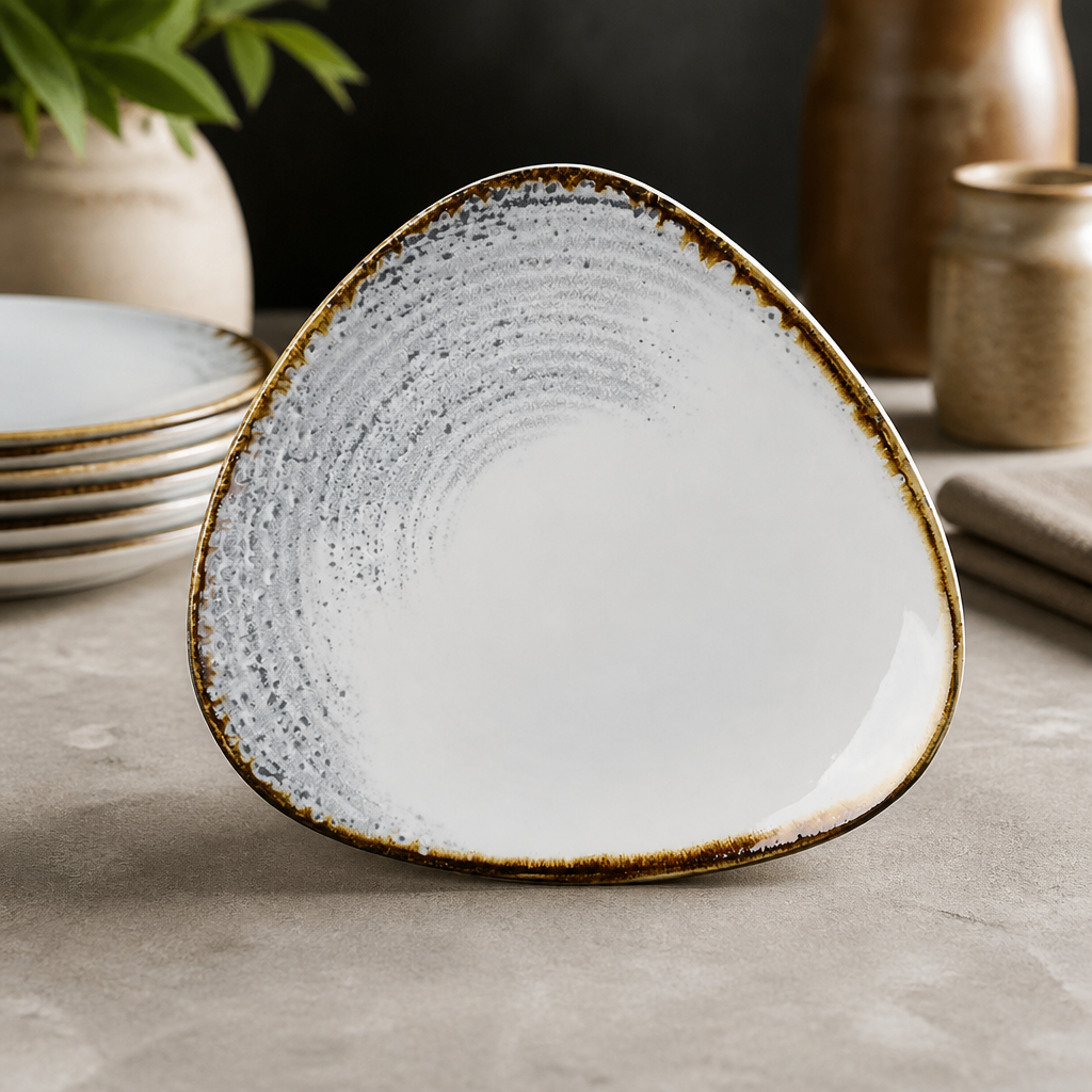 Commercial Ceramic Triangle Plates 229mm - 12 Pack
