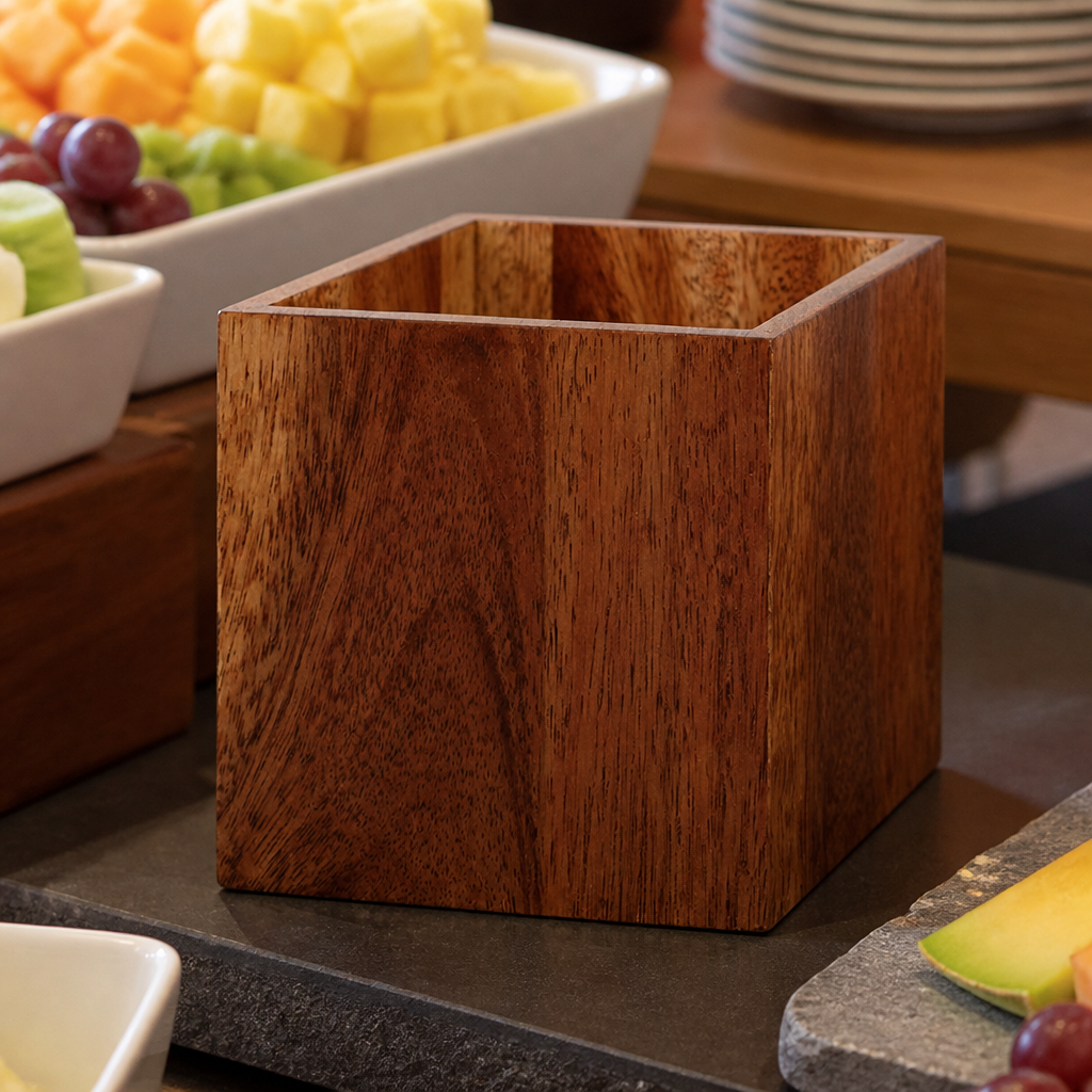 Pack of 4 Commercial Wooden Food Crates 150mm
