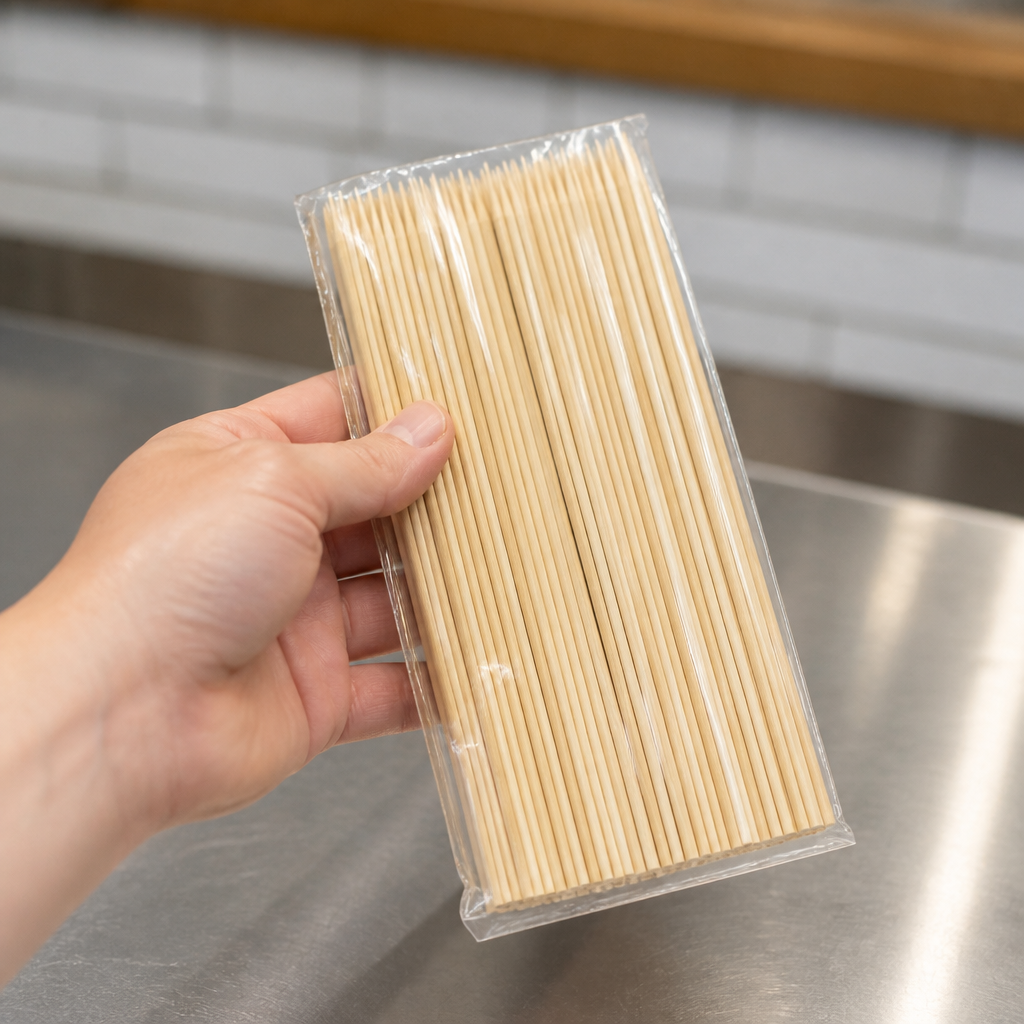 Compostable Wooden Skewers 180mm 200 Pack Catering Supplies