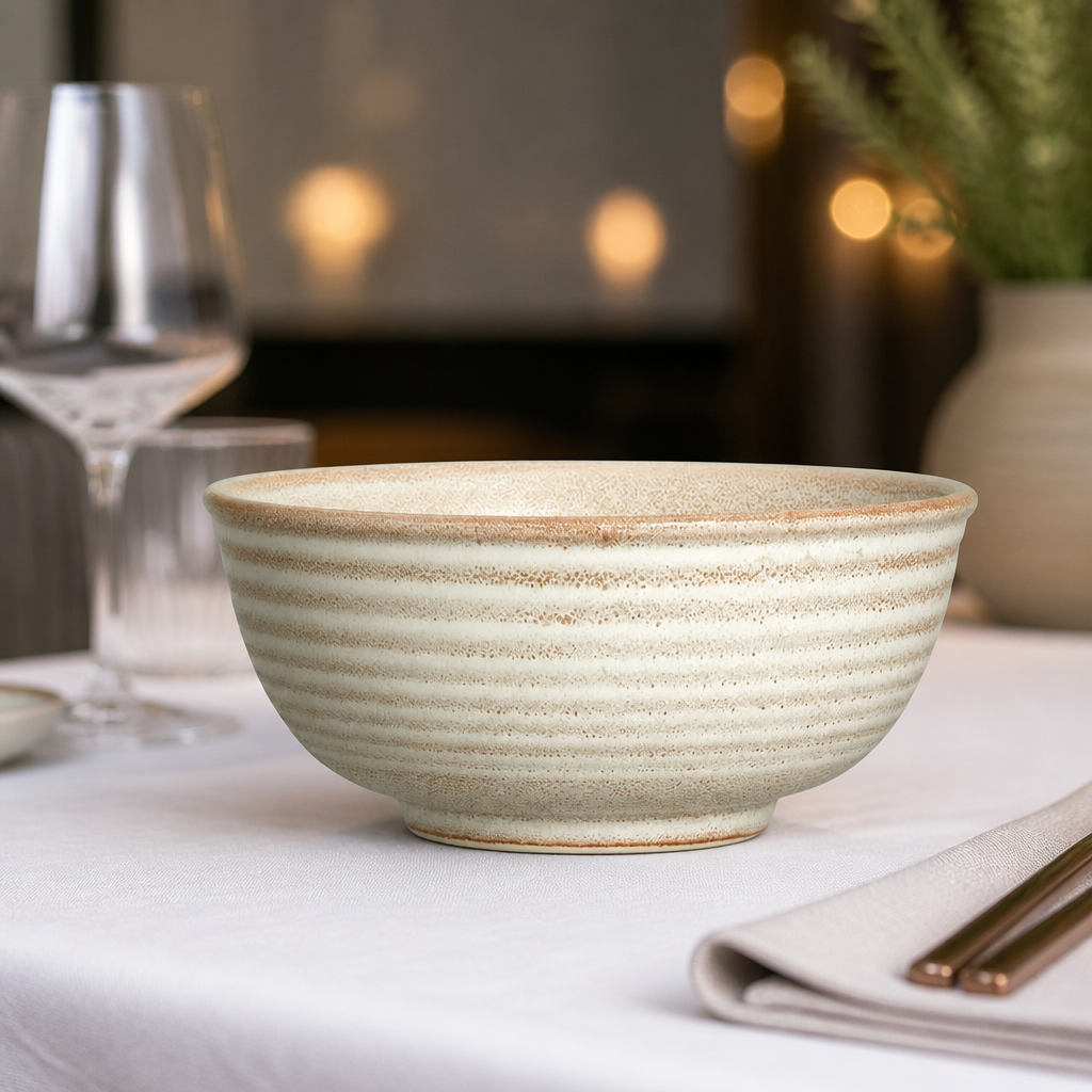 Commercial Ramen Bowls 178mm Vitrified Stoneware 12 Pack