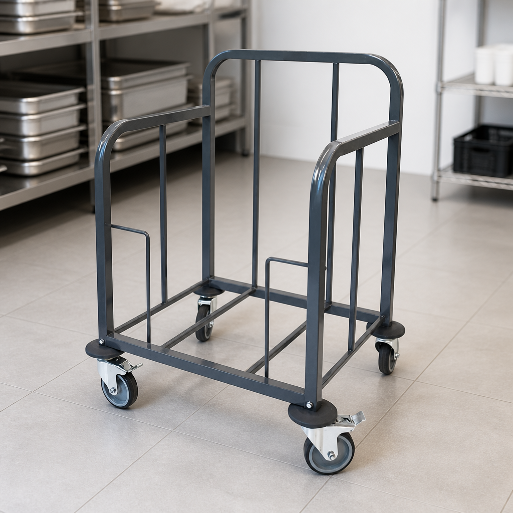 Commercial Tray Stacking Trolley for 100 Trays Storage
