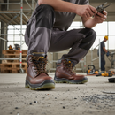 Premium Heavy Duty Brown Leather Safety Boots S3 with Waterproof Nubuck Upper and Stainless Steel Protection