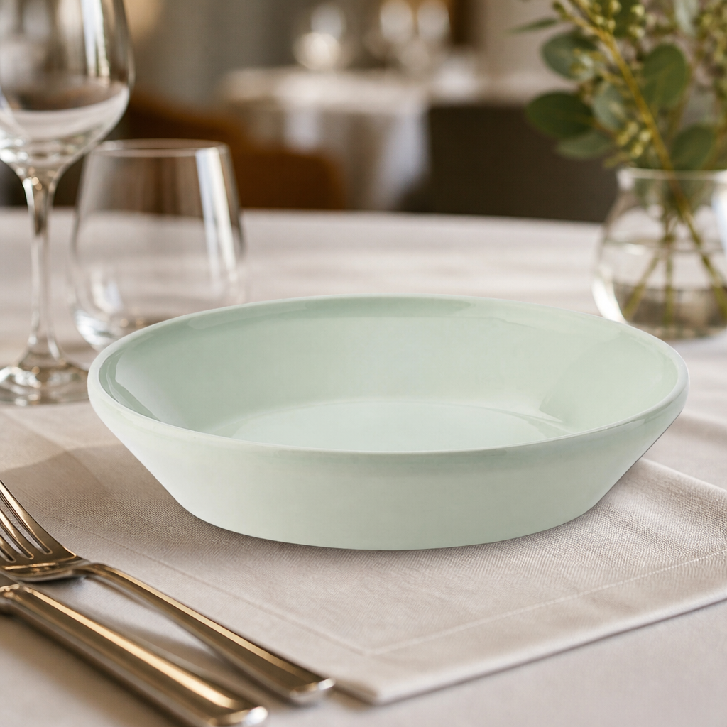 Commercial 205mm mint ceramic bowls - 6 pack