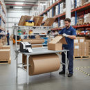 Professional Complete Packing Station with 1600x800mm Table, Shelves, and Bubble Cutter for Efficient Packing Solutions