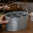 Galvanised Steel Condiment Holder Table Tidy with Handle